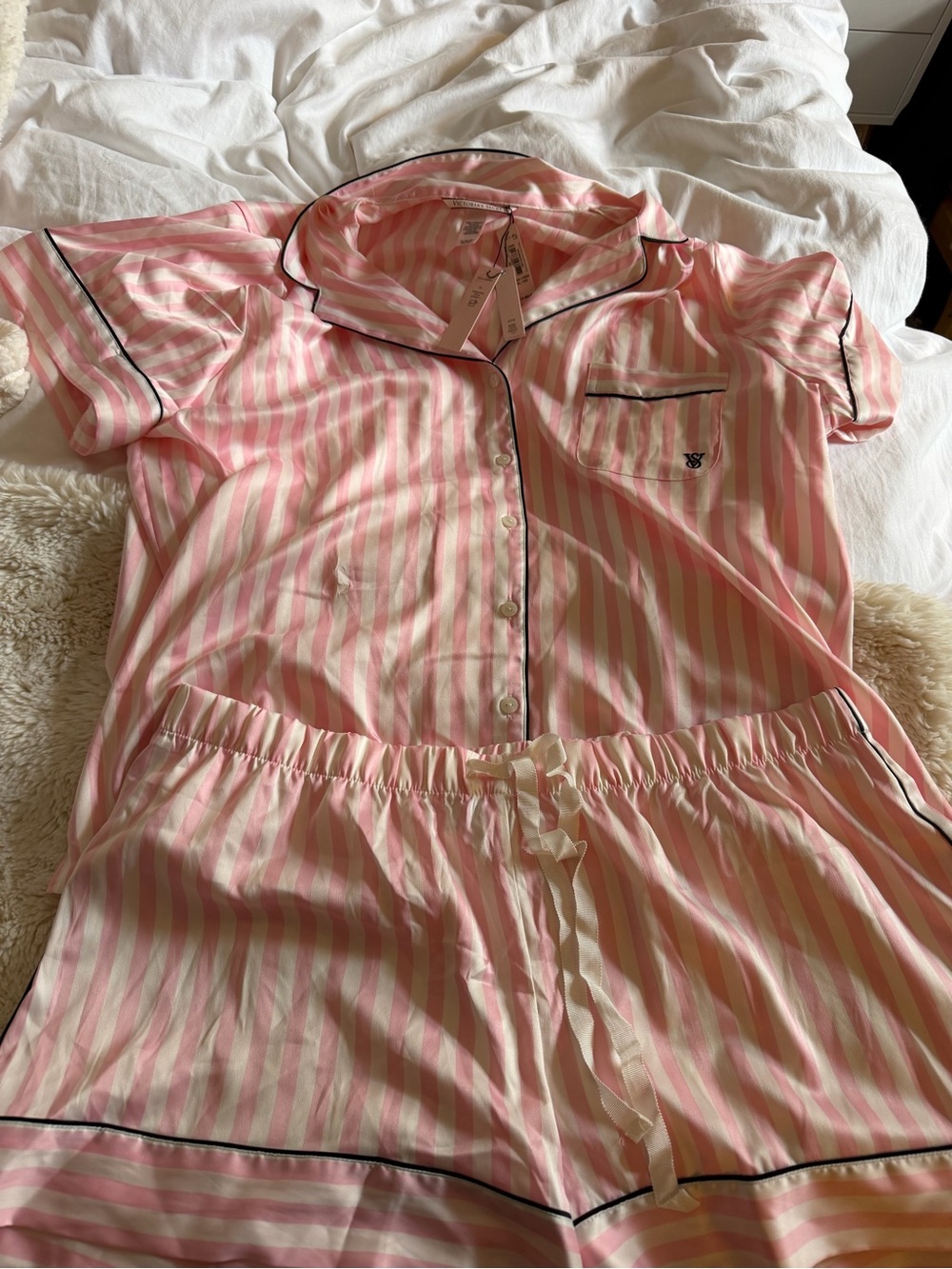 Victoria secret Pink Striped Short Pajama Set - Women Intimates & Sleepwear